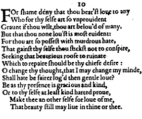 Sonnet 10 &ndash; 1609 Quarto