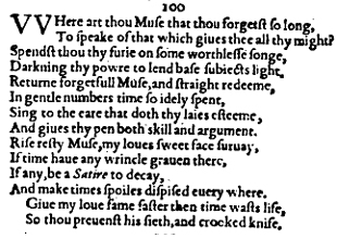 Sonnet 100 &ndash; 1609 Quarto