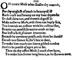 Sonnet 101 &ndash; 1609 Quarto