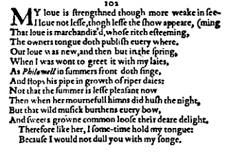 Sonnet 102 &ndash; 1609 Quarto