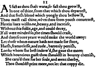 Sonnet 11 &ndash; 1609 Quarto