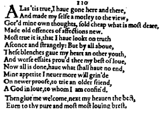Sonnet 110 &ndash; 1609 Quarto