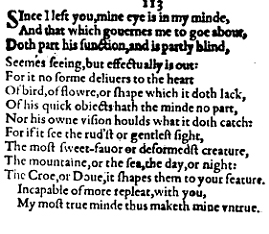 Sonnet 113 &ndash; 1609 Quarto
