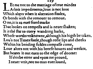 Sonnet 116 &ndash; 1609 Quarto