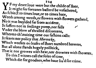 Sonnet 124 &ndash; 1609 Quarto