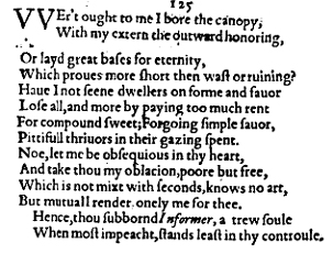 Sonnet 125 &ndash; 1609 Quarto