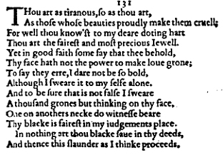 Sonnet 131 &ndash; 1609 Quarto