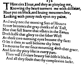 Sonnet 132 &ndash; 1609 Quarto