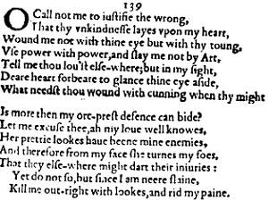 Sonnet 139 &ndash; 1609 Quarto
