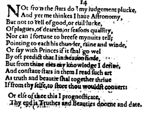 Sonnet 14 &ndash; 1609 Quarto