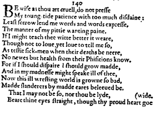 Sonnet 140 &ndash; 1609 Quarto
