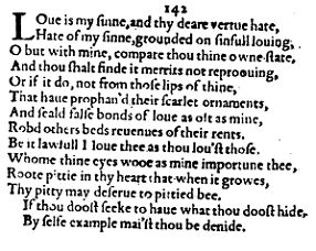 Sonnet 142 &ndash; 1609 Quarto