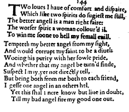 Sonnet 144 &ndash; 1609 Quarto