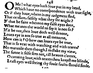 Sonnet 148 &ndash; 1609 Quarto