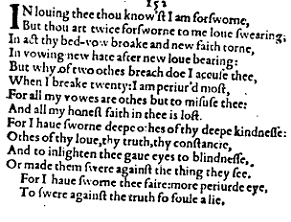 Sonnet 152 &ndash; 1609 Quarto