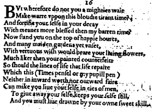 Sonnet 16 &ndash; 1609 Quarto