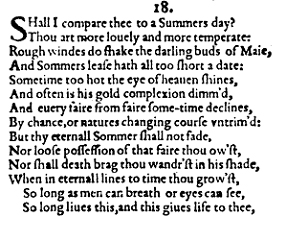 Sonnet 18 &ndash; 1609 Quarto