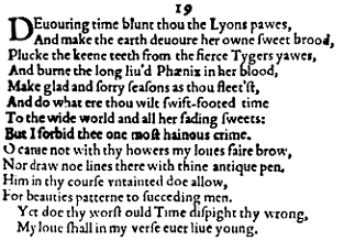 Sonnet 19 &ndash; 1609 Quarto