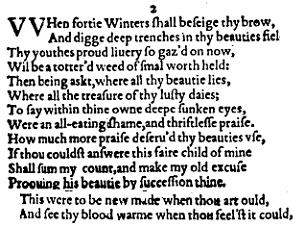 Sonnet 2 &ndash; 1609 Quarto