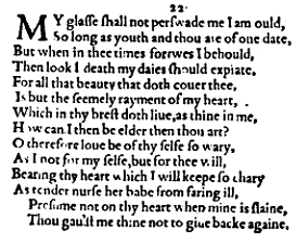Sonnet 22 &ndash; 1609 Quarto