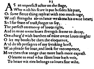 Sonnet 23 &ndash; 1609 Quarto