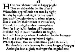 Sonnet 28 &ndash; 1609 Quarto