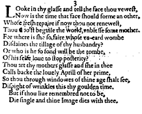 Sonnet 3 &ndash; 1609 Quarto