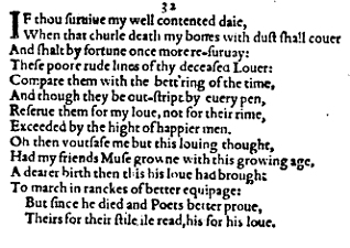 Sonnet 32 &ndash; 1609 Quarto