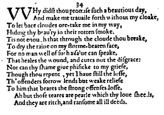 Sonnet 34 &ndash; 1609 Quarto