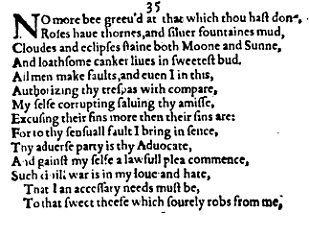 Sonnet 35 &ndash; 1609 Quarto