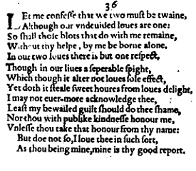 Sonnet 36 &ndash; 1609 Quarto