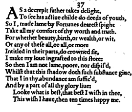 Sonnet 37 &ndash; 1609 Quarto