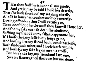 Sonnet 42 &ndash; 1609 Quarto