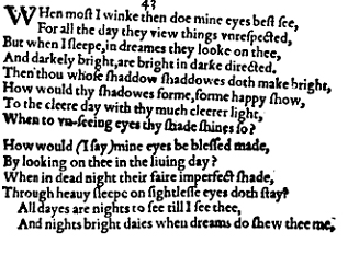 Sonnet 43 &ndash; 1609 Quarto