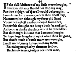Sonnet 44 &ndash; 1609 Quarto