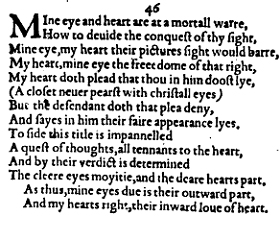 Sonnet 46 &ndash; 1609 Quarto