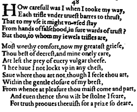 Sonnet 48 &ndash; 1609 Quarto