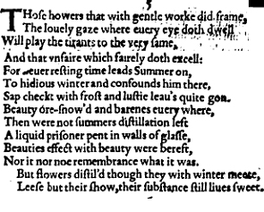 Sonnet 5 &ndash; 1609 Quarto