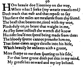 Sonnet 50 &ndash; 1609 Quarto