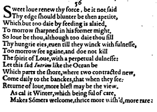 Sonnet 56 &ndash; 1609 Quarto