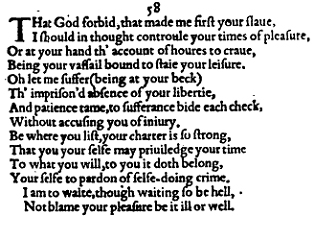 Sonnet 58 &ndash; 1609 Quarto