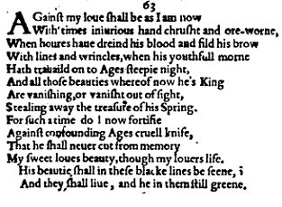 Sonnet 63 &ndash; 1609 Quarto