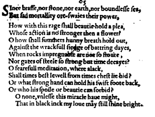 Sonnet 65 &ndash; 1609 Quarto