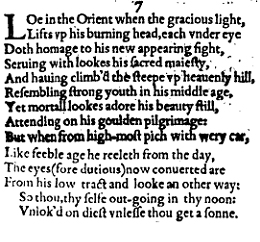 Sonnet 7 &ndash; 1609 Quarto