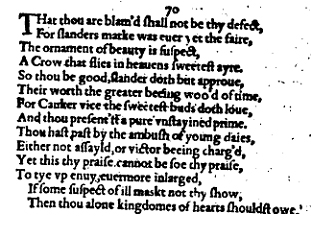 Sonnet 70 &ndash; 1609 Quarto