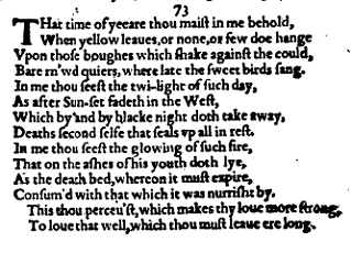 Sonnet 73 &ndash; 1609 Quarto