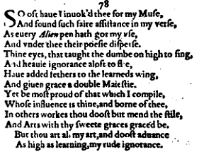 Sonnet 78 &ndash; 1609 Quarto