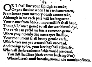 Sonnet 81 &ndash; 1609 Quarto
