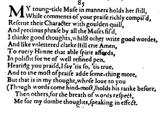 Sonnet 85 &ndash; 1609 Quarto
