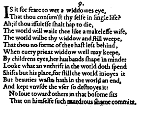Sonnet 9 &ndash; 1609 Quarto